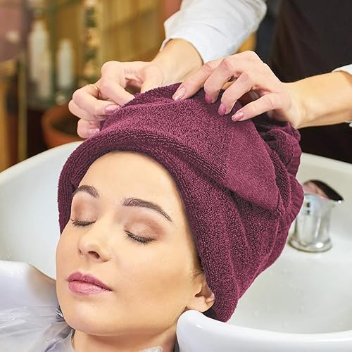 Miniatura 8 de Arkwright Toallas de microfibra de vellón coral, paquete de 10, resistentes al blanqueo, juego de toallas absorbentes para secado del cabello,