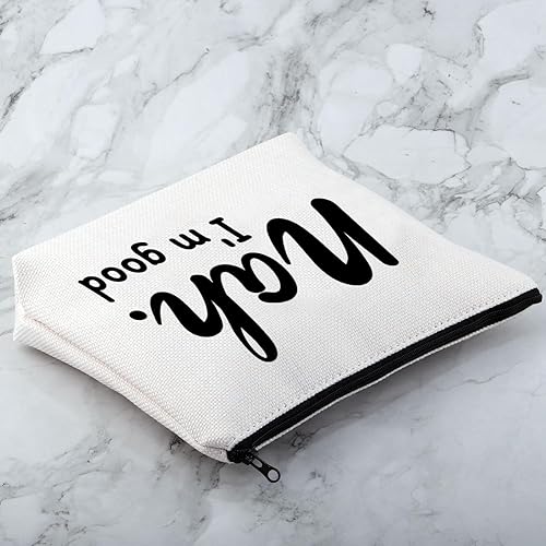 Miniatura 5 de Bolsa de cosméticos de humor divertido Nah.I'm Good Bolsa de maquillaje Sarcasmo Bolsa de maquillaje divertido Regalo de amante de la broma, Nah soy