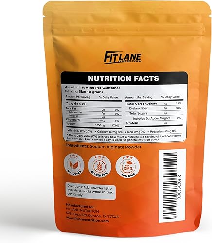 Miniatura 8 de Polvo de alginato de sodio de 4 onzas, ingrediente a granel puro de grado alimenticio para espesar, componente de gastronomía molecular premium, sin