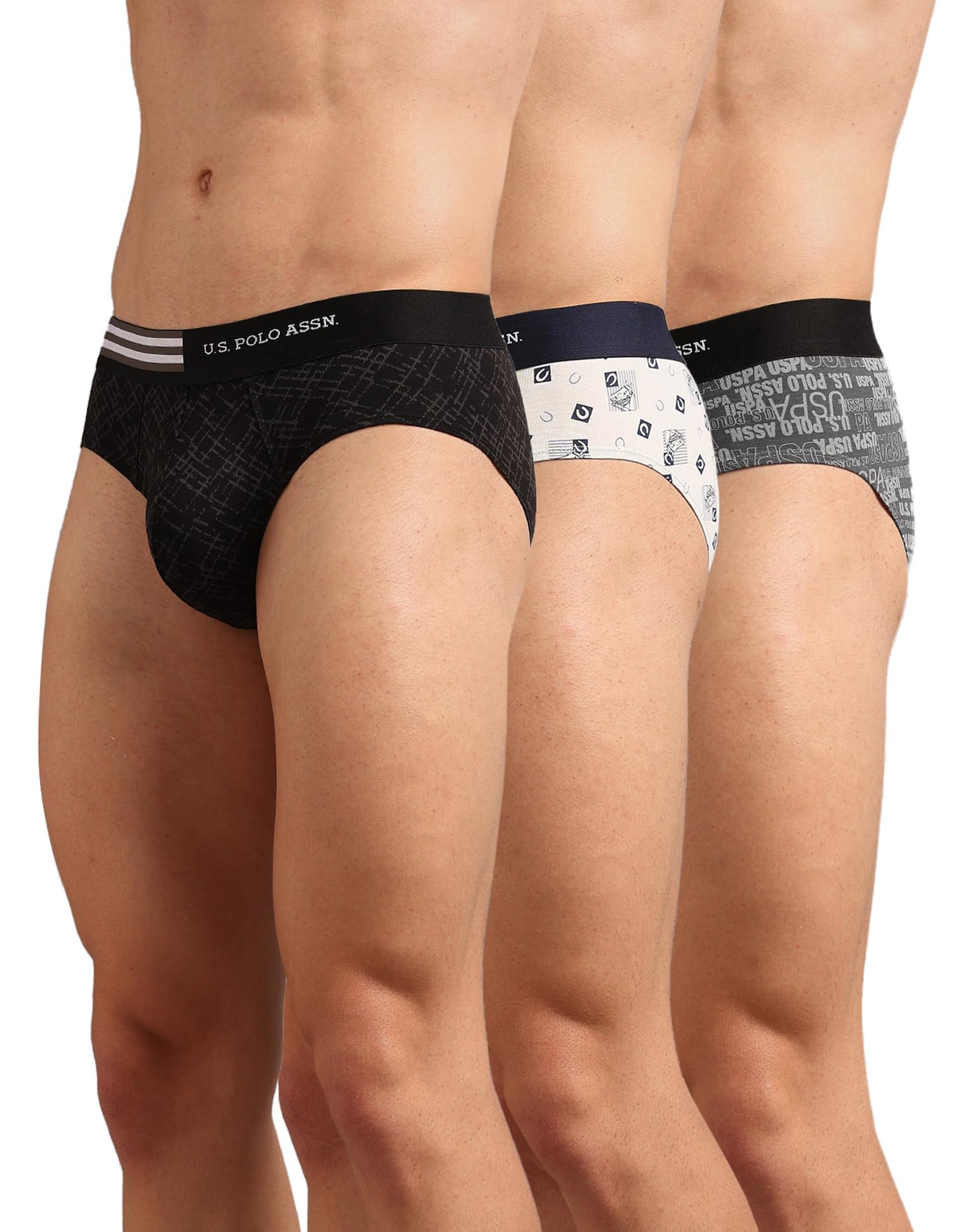 Men's OEB20 Printed Low Rise Underwear Briefs - Pack of 3-image-18