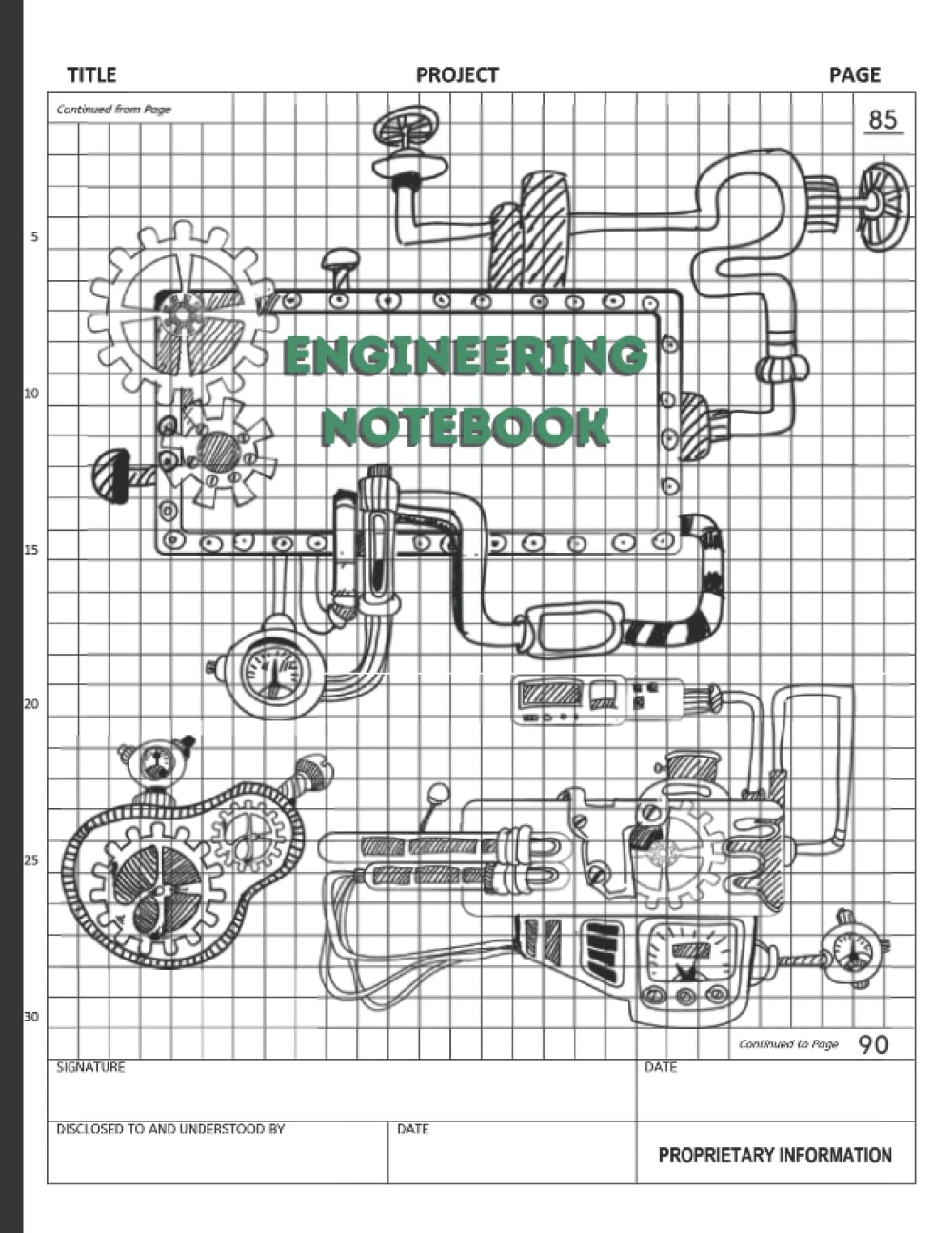 Engineering Notebook: Composition Graph Paper | Quad Ruled Book ...