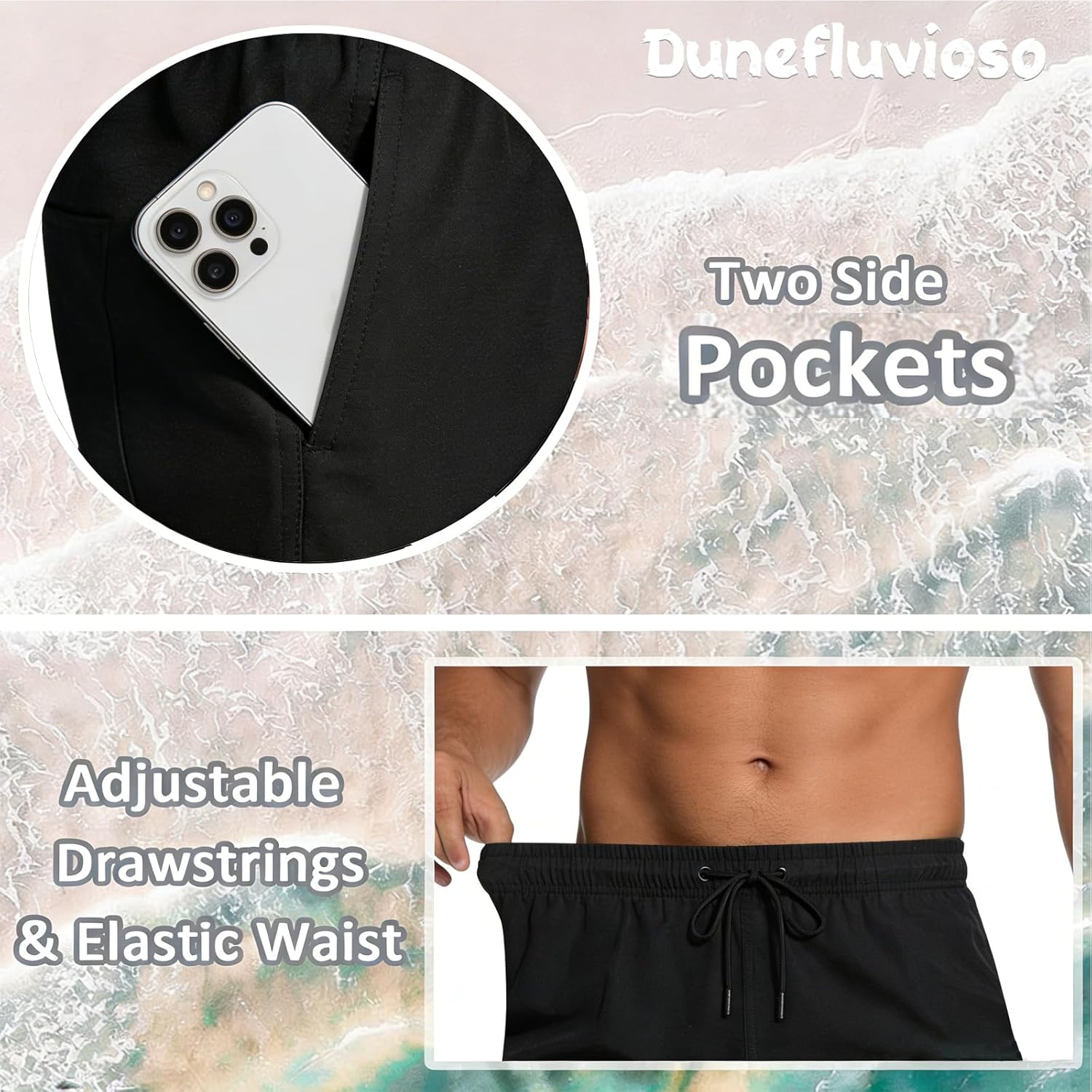 Men's Swim Trunks with Compression Liner 3.5" Quick Dry Bathing Suit Boardshorts for Men - Image 5