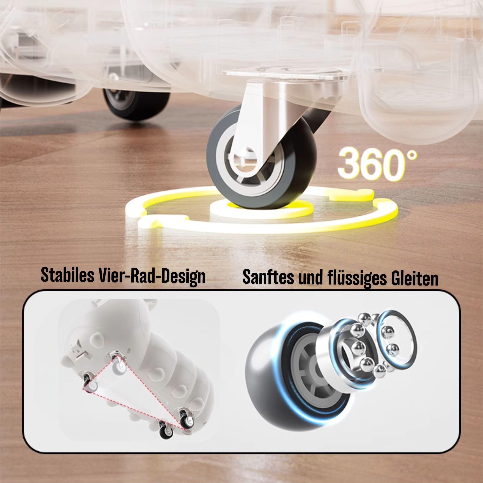3in1 Rutschfahrzeug Babyroller + Schaukeltier + Balancierbrett, Yoyo Babyrutscher Rutschauto Geschenke ab 10 Monaten, PP Material, BPA-frei, max. 30kg, Gelb