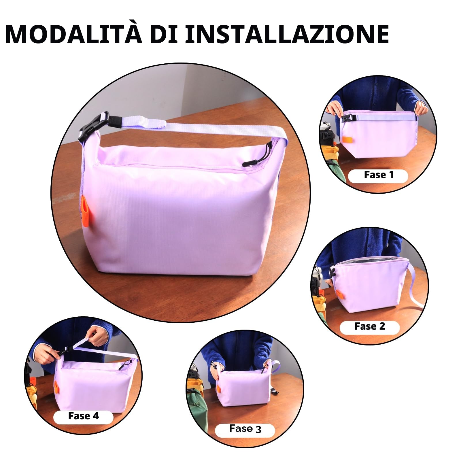 SUOXU Borsa termica termica per il pranzo, a prova di perdite, per adulti e bambini, grande capacità, resistente all'acqua, per lavoro, scuola, picnic e viaggi (viola)