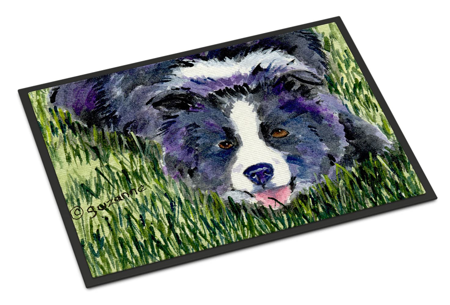 Caroline's Treasures SS8836MAT Border Collie Doormat 18x27 Front Door Mat Indoor Outdoor Rugs for Entryway, Non Slip Washable Low Pile, 18H X 27W
