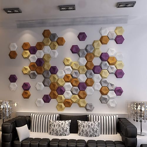 Miniatura 2 de Art3d Wallpanels Azulejos de piel sintética 3D azulejos de pared hexagonales de mosaico paquete de 20