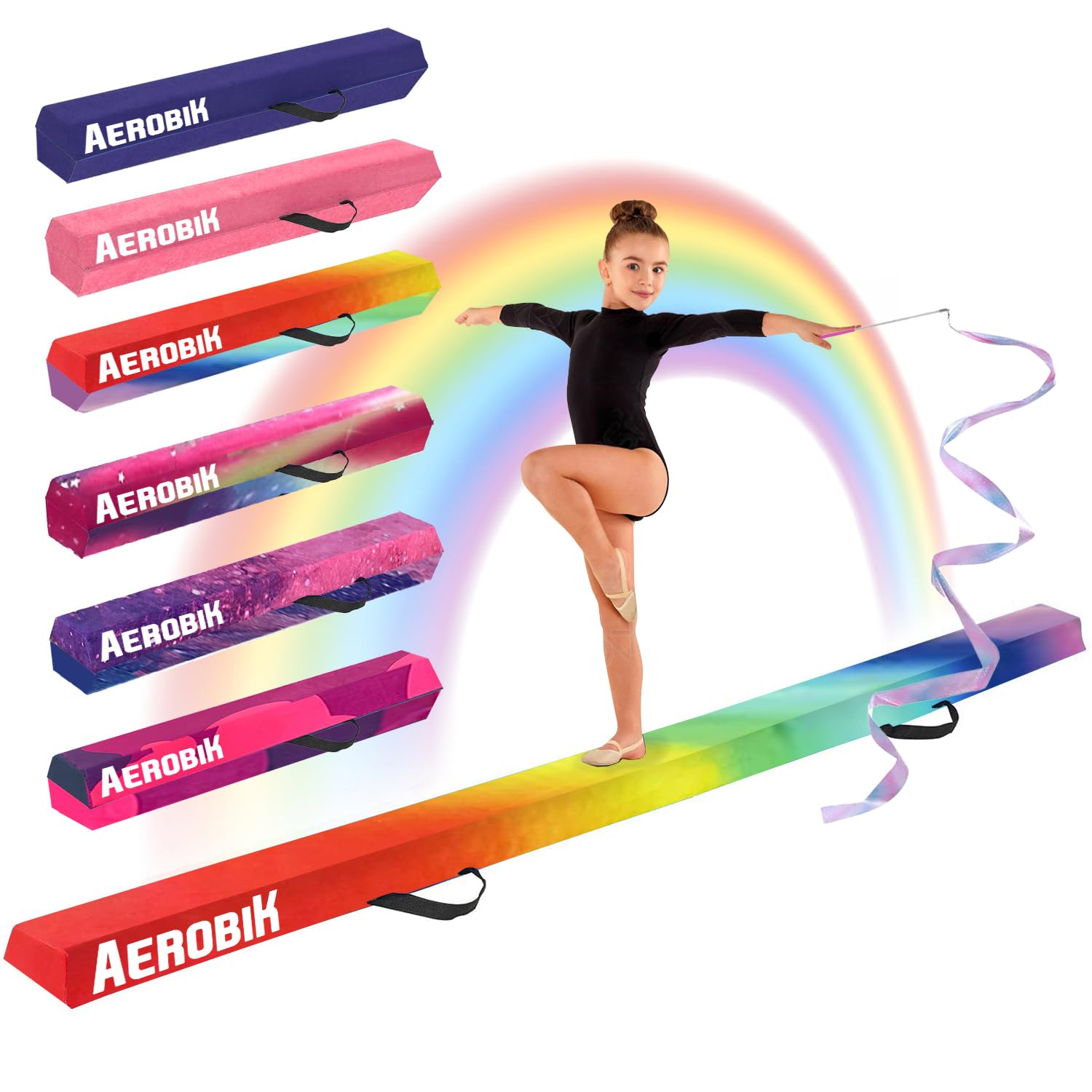 HOMFME Poutre Gymnastique Pliable, 240cm Poutre D'équilibre