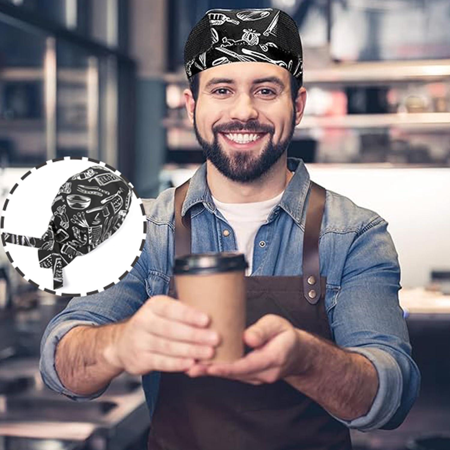 8 Pièces Bonnet De Cuisine En Coton, Homme Femme Chapeau De Chef, Toque De Cuisinier, Chapeau Bandana Unisexe Toque, Toque De Cuisinier Ajustable Pour Cuisine Hôtel Restaurant Barbecue
