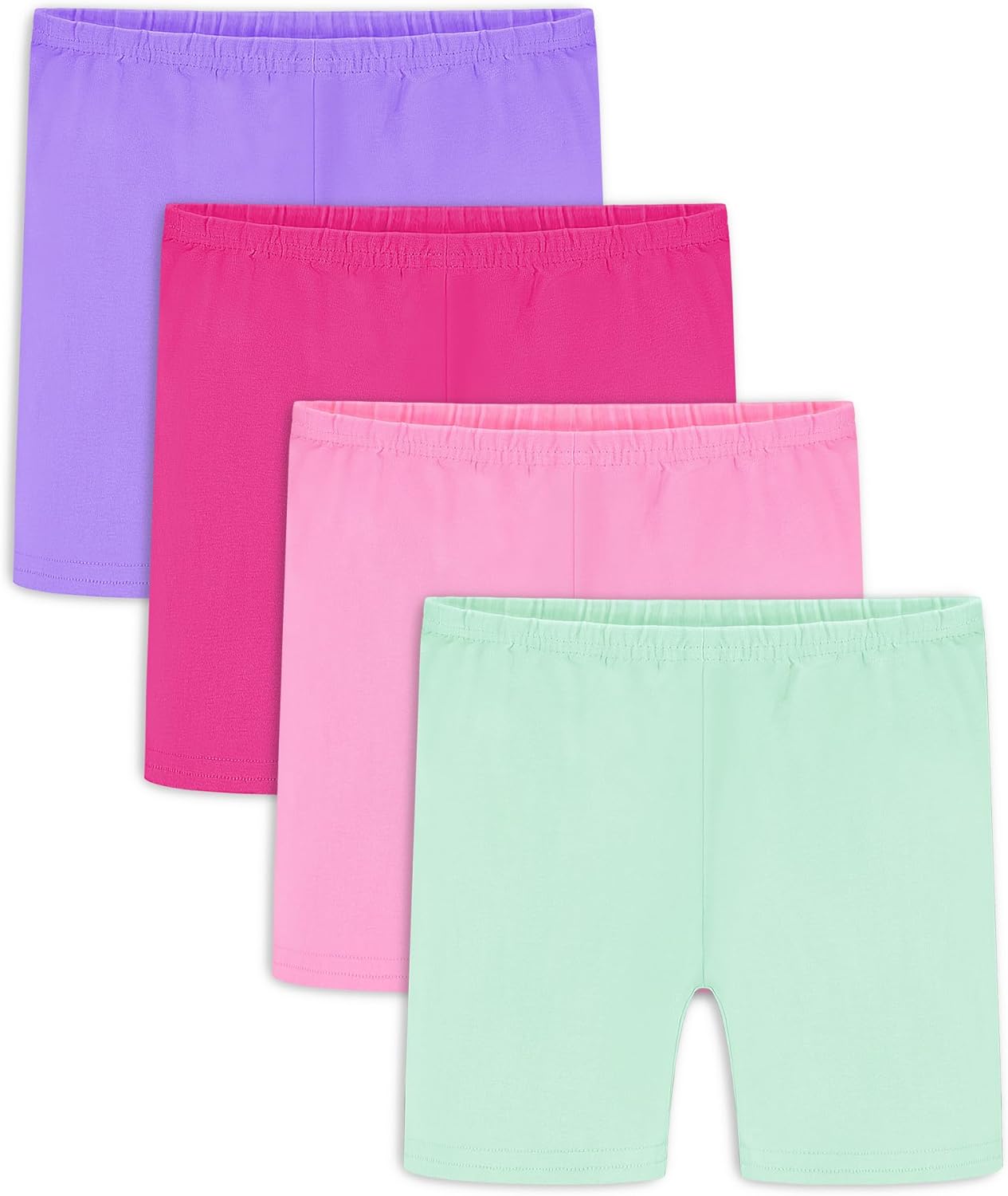 Auranso Girls Bike Shorts Cartwheel Dance Biker Under Dress Shorts for Girls 4Pack