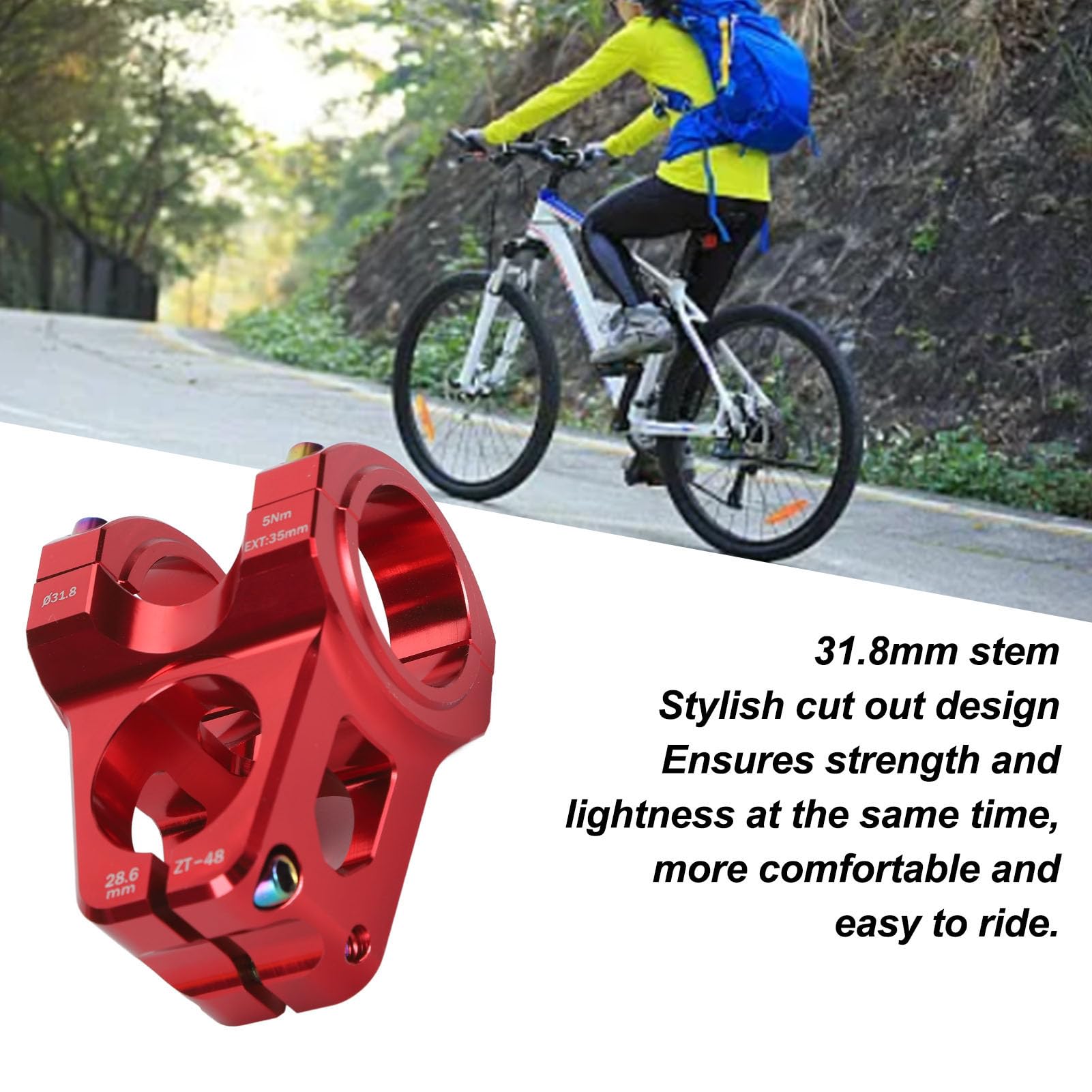 Potence Vélo 31.8 Mm - Alliage Alu - 50 Mm, Angle ±30° - Pour VTT, Route, Fixie - Compacte Et Légère