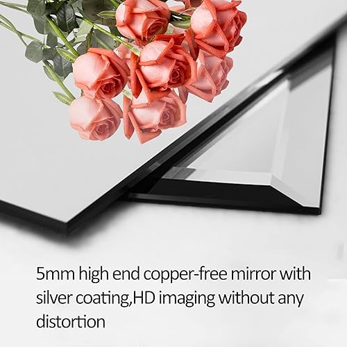 Miniatura 7 de TheiaMo Espejo de baño sin marco de 48 x 30 pulgadas para pared, moderno espejo de baño rectangular con corte suave antioxidante, colgar