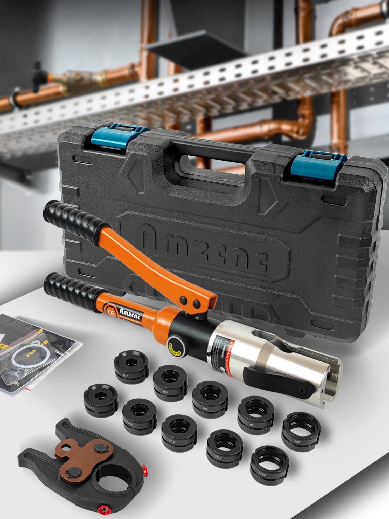 AMZCNC Professional V Contour Clamp Pliers & M Contour, for Copper Pipe Carbon Steel Pipe & Stainless Steel Pipe
