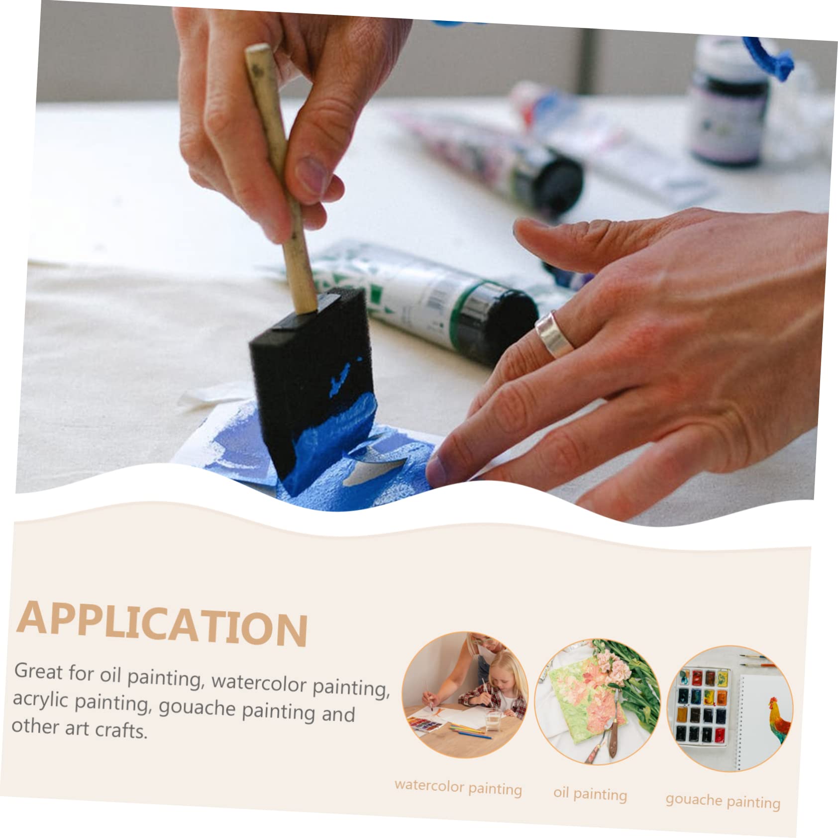 Uonlytech 2 Series Pincel De Esponja para Pintar Pintura para Redondo para Manualidades Esponjas Herramientas para Pinceles Esponjas Pinceles De Pintura para 25 Piezas*2