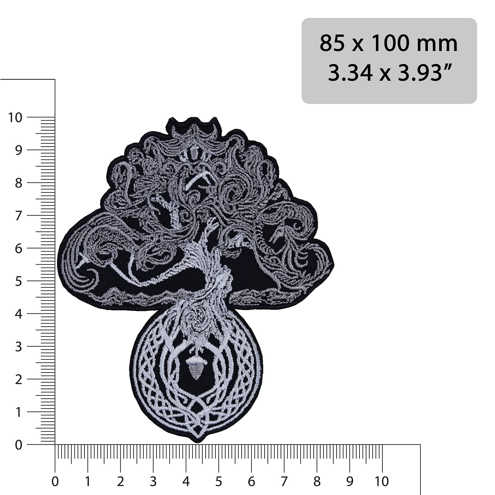 Yggdrasil Tree Of Life Iron On Patch - Viking & Biker Design, 3.93x3.34 In, Embroidered, Washable - View #7