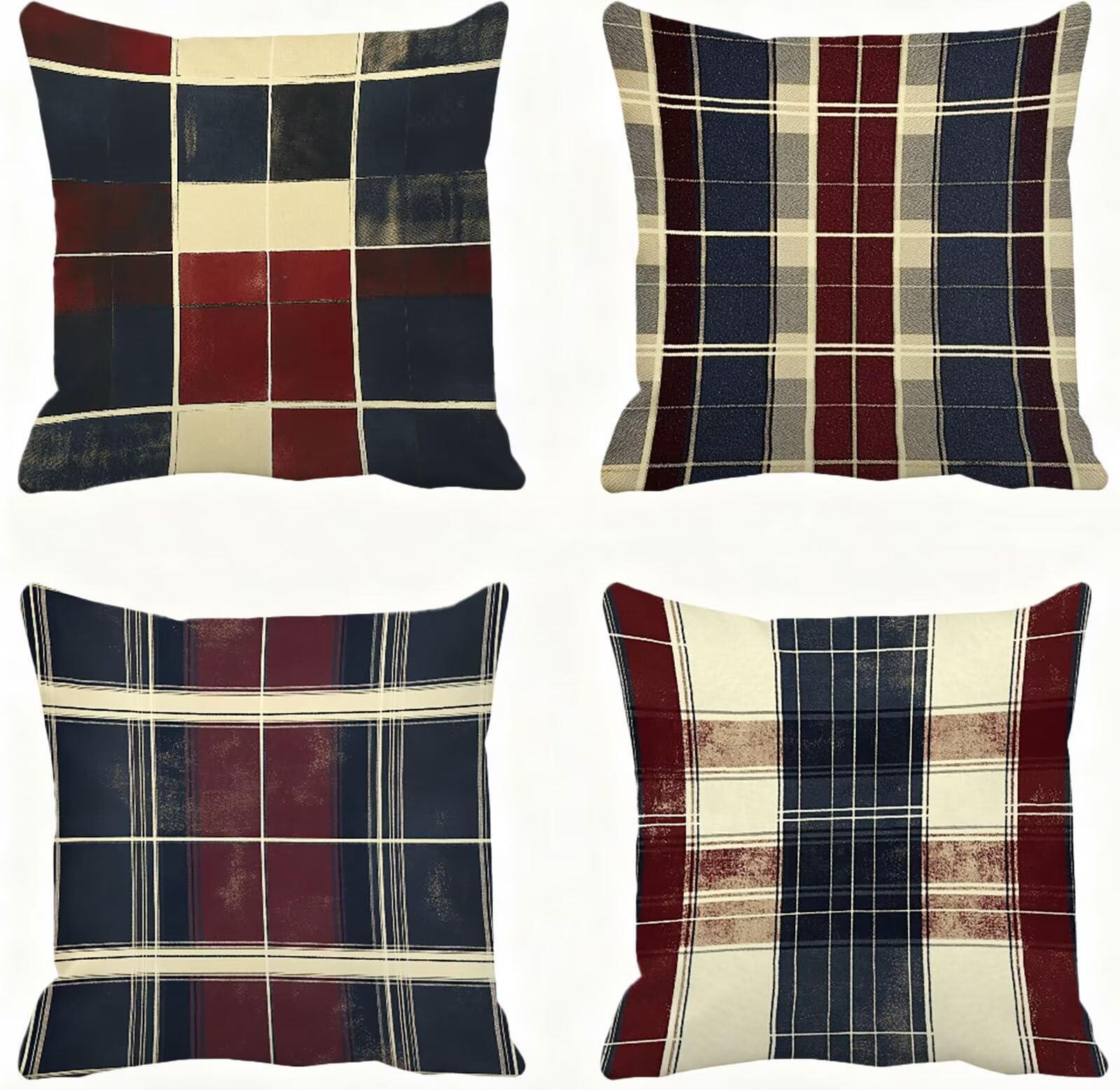 Rosso Federe Cuscini Divan 60x60 Blu Federe Cuscino Letto Super Morbido Copricuscino Letto Set di 4 Cuscini Divano Decorazioni Autunnali Copricuscini Arredamento Casa, Sedia Soggiorno Giardino E - 313