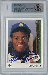 Ken Griffey Jr Seattle Mariners Autographed 1989 Upper Deck #1 BAS Authenticated Card - Baseball Slabbed Autographed Cards