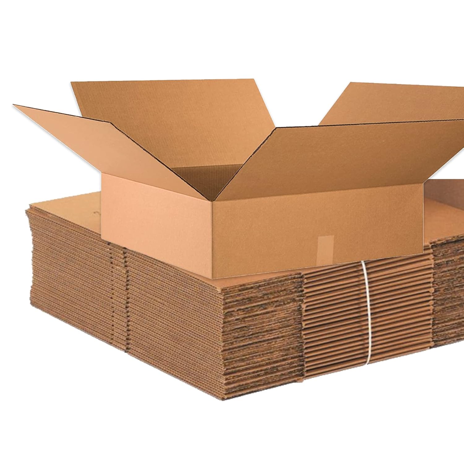 BOX USA 24x24x7 Flat Corrugated Boxes, Flat, 24L x 24W x 7H, Pack of 10 | Shipping, Packaging, Moving, Storage Box for Home or Business, Strong Wholesale Bulk Boxes
