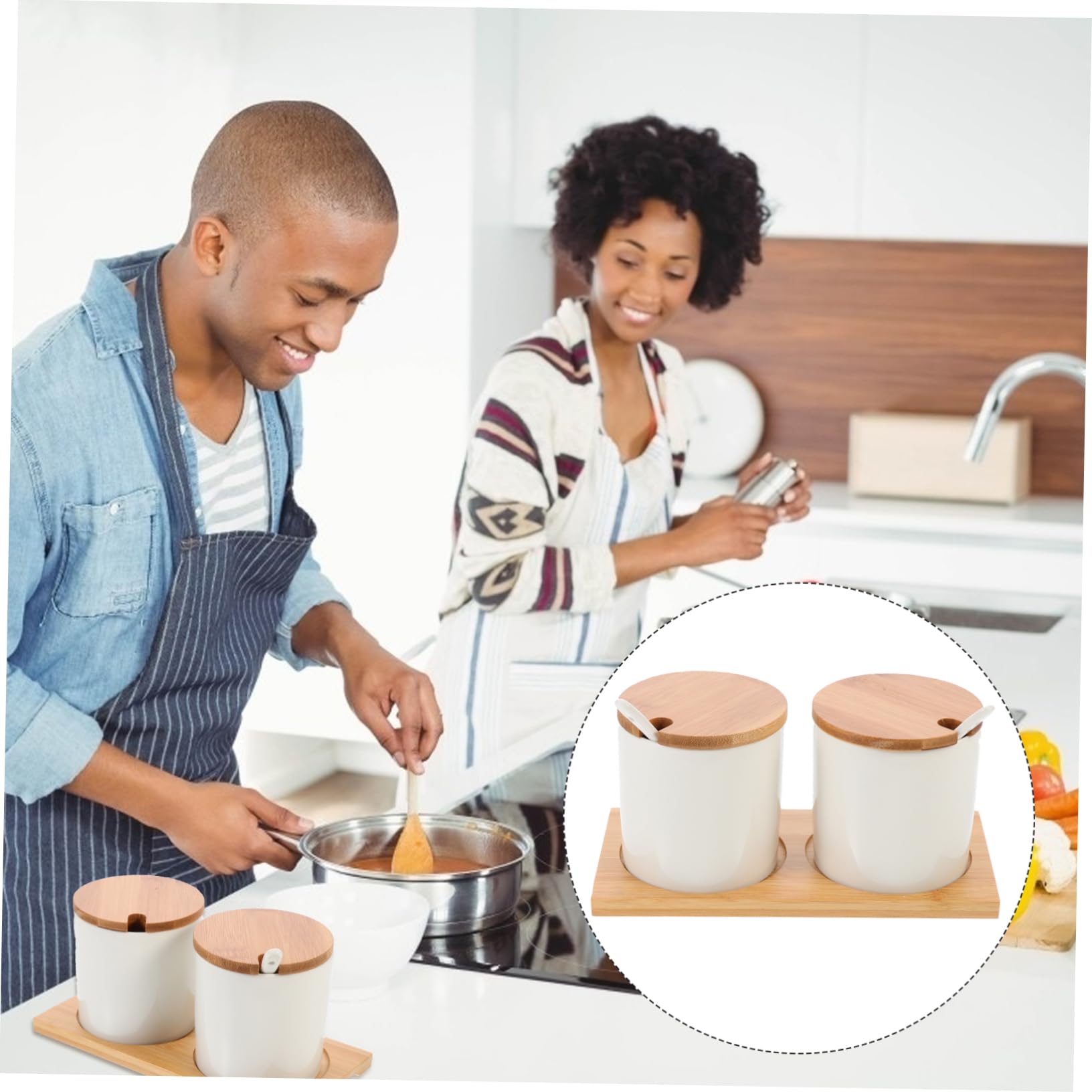 Alipis Barattolo per Spezie Contenitore per Spezie in Ceramica Bianco Facile da Pulire e Usare da Cucina Set per Cucina e Ristorante