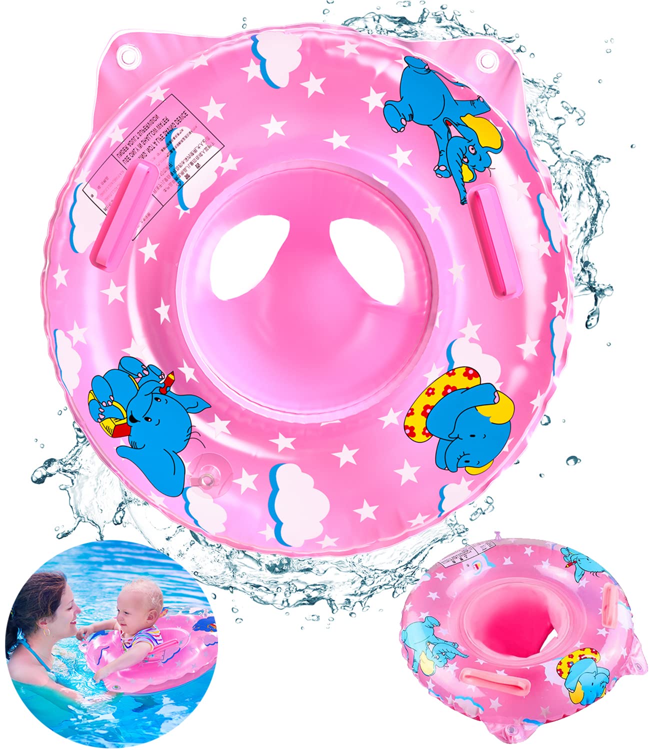Flotador Bebé, Sayapeiy Anillo de Natación Inflable para Bebé, Asientos de Natación para Bebés, Entrenador de Natación para Niños de 6 Meses a 36 Meses