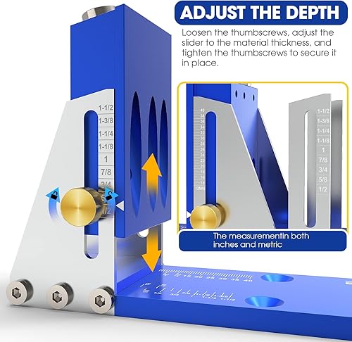 Miniatura 2 de Kit de herramientas de plantilla de agujero de bolsillo mejorado, juego de plantillas de guía de taladro de bolsillo para agujeros en ángulo de 15,