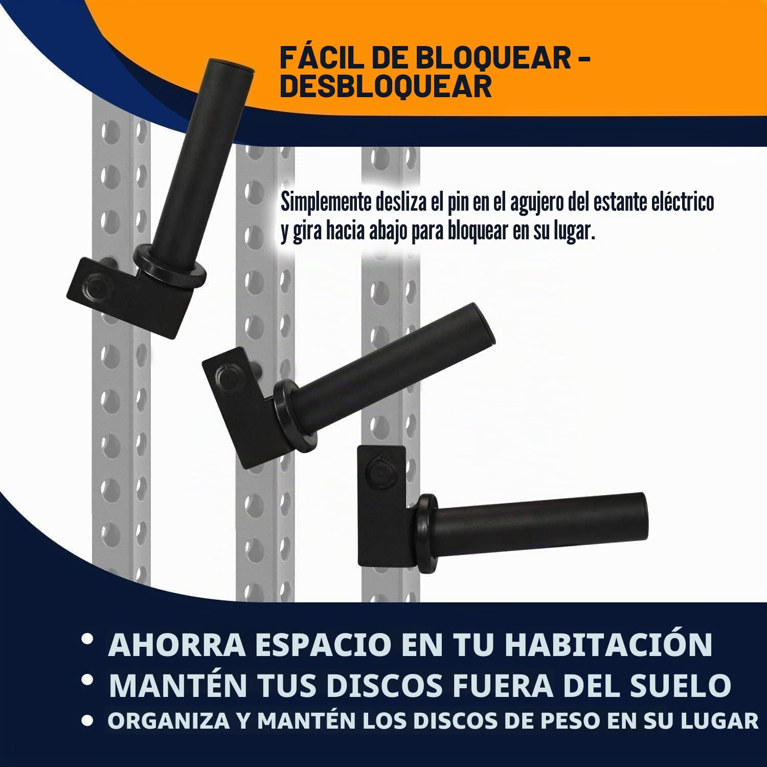 Yes4All Soporte para Placas de Peso Olímpicas para Rack de Potencia - Compatible con Placas de Peso Olímpicas de 2" x 2" / 3" x 2" - Almacenamiento de Placas de Peso
