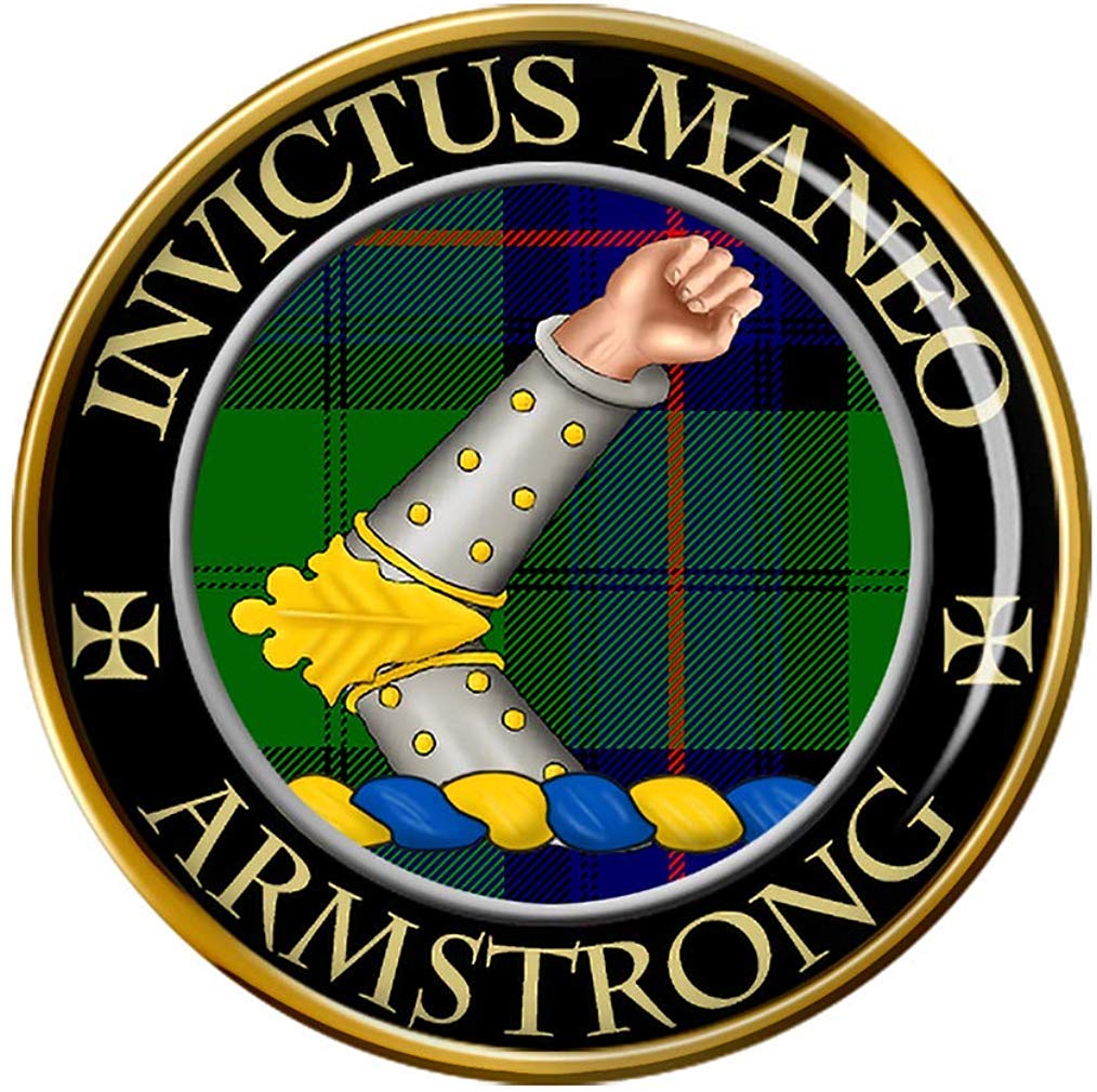 Family-Crests.com Men's Gold Armstrong Vambraced Scottish Clan Pin Badge