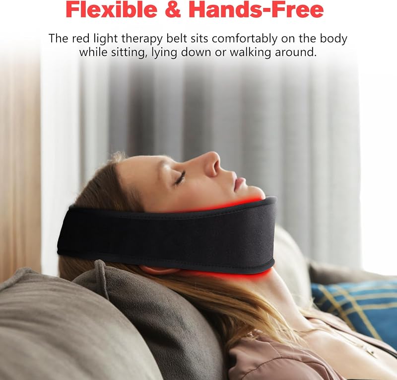 Eicolorte Red Light Therapy Device for Chin, 8 Color LED Red Light Therapy for Neck Near Infrared Light Therapy 660nm 880nm Led Wrap image 6