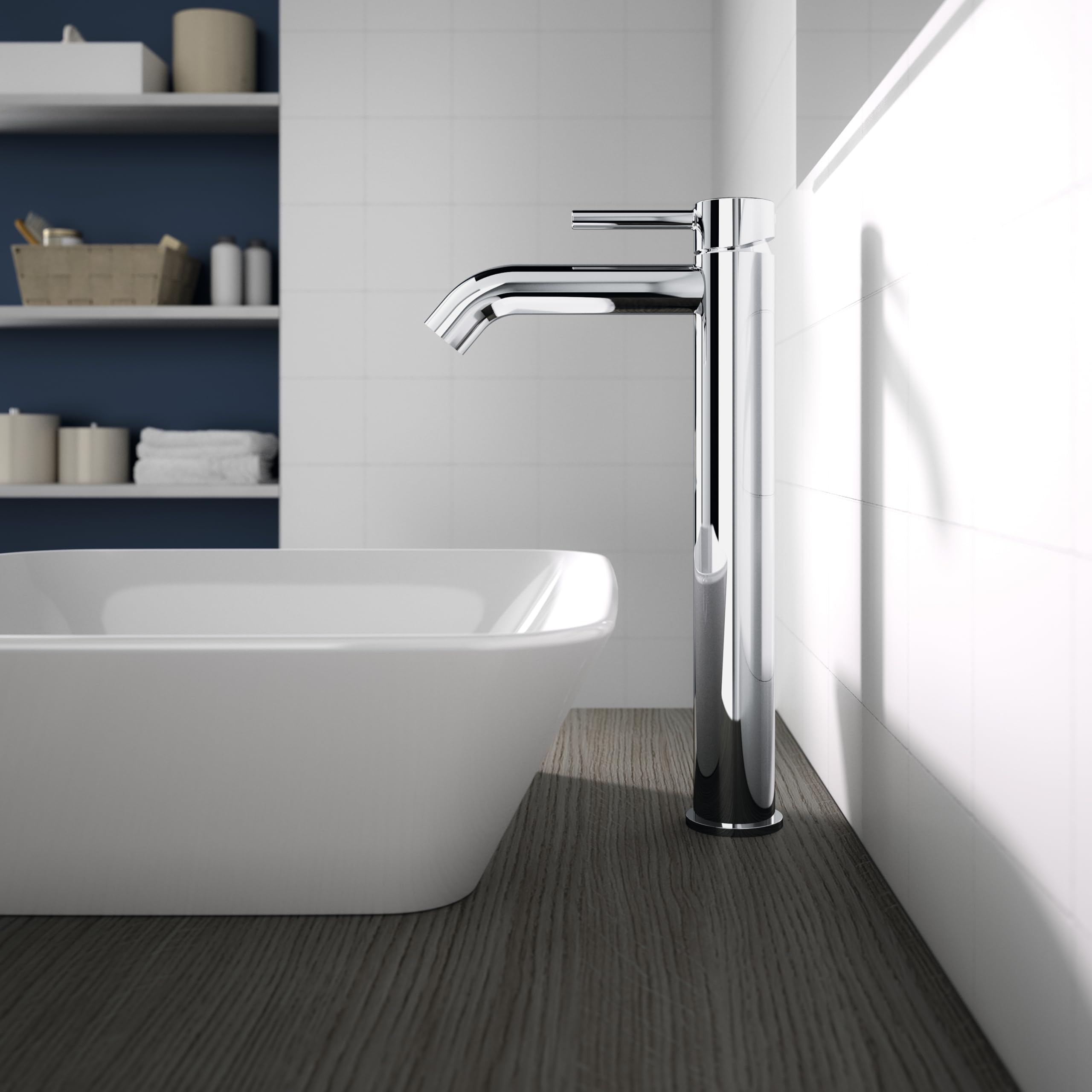 Ideal Standard - Ceraline, Miscelatore monocomando per lavabo da appoggio su piano, Cromato