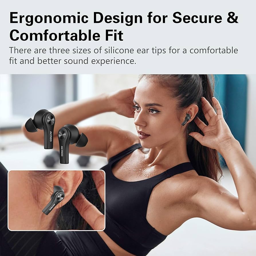 ACREO Acreo ワイヤレスイヤホン IPX7防水仕様 ブラック Amazon.com: ACREO Wireless Earbuds, 2021 Launched, Bluetooth