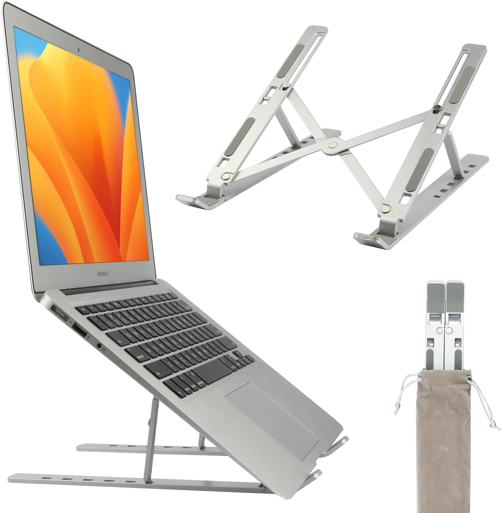Bimormat Laptop Stand,6 Angles Adjustable Aluminum Laptop Holder