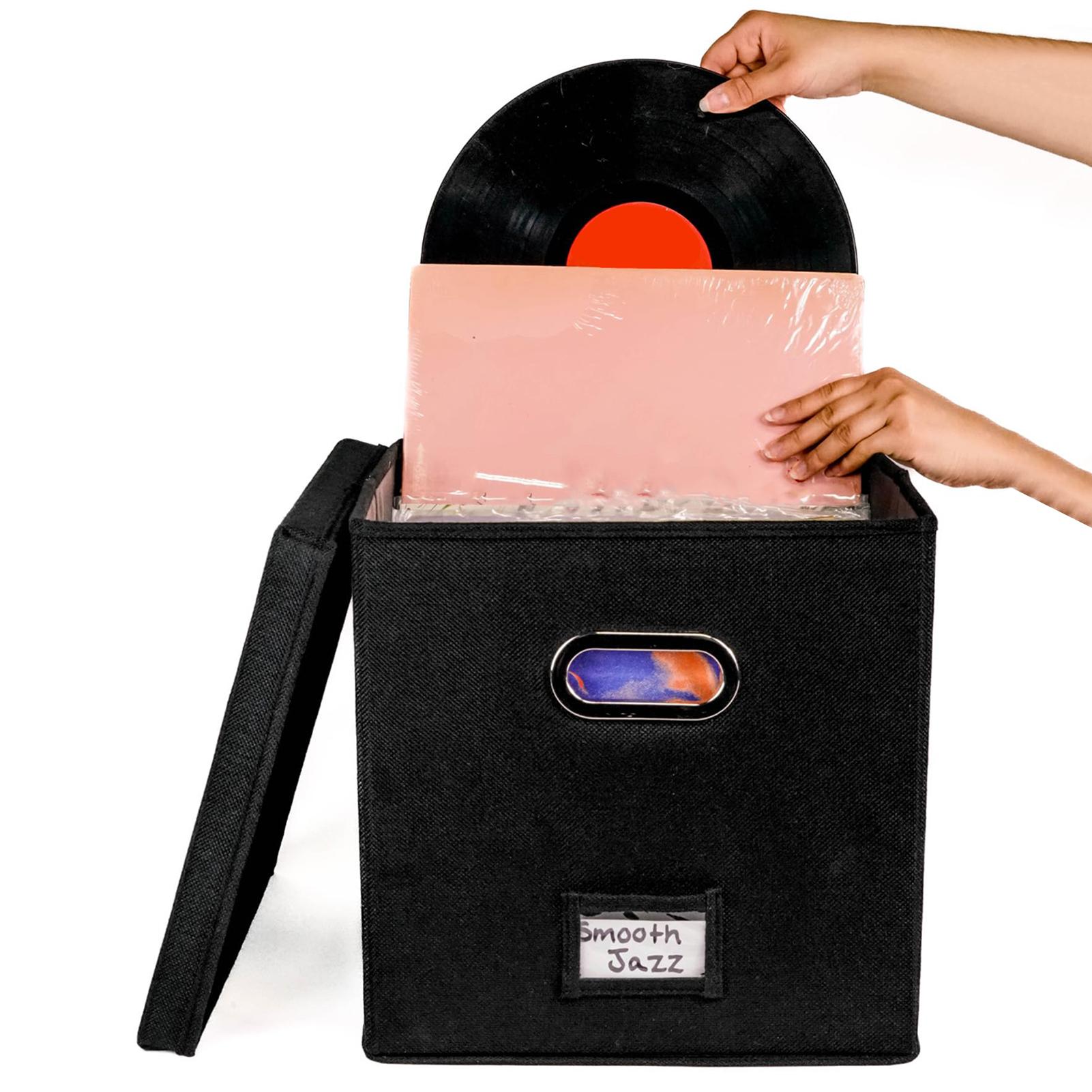 Amazon｜蓋付きビニールレコード収納ボックス - レコード収納ボックス