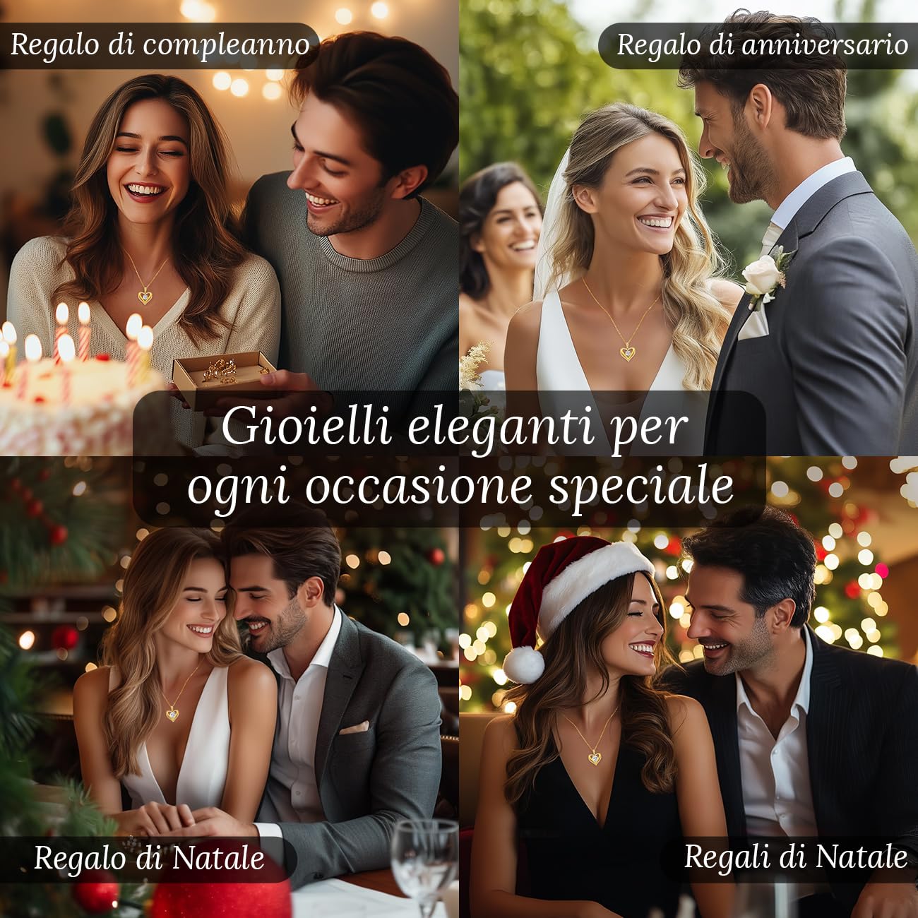 CDE Collana Donna Cuore Moissanite Amore Eterno Argento 925 Regalo Donna | Taglie da 1-3 Carati Luminosa Gioielli per Lei San Valentino Natale Regalo di Anniversario,Compleanno,Moglie,Fidanzata,Mamma