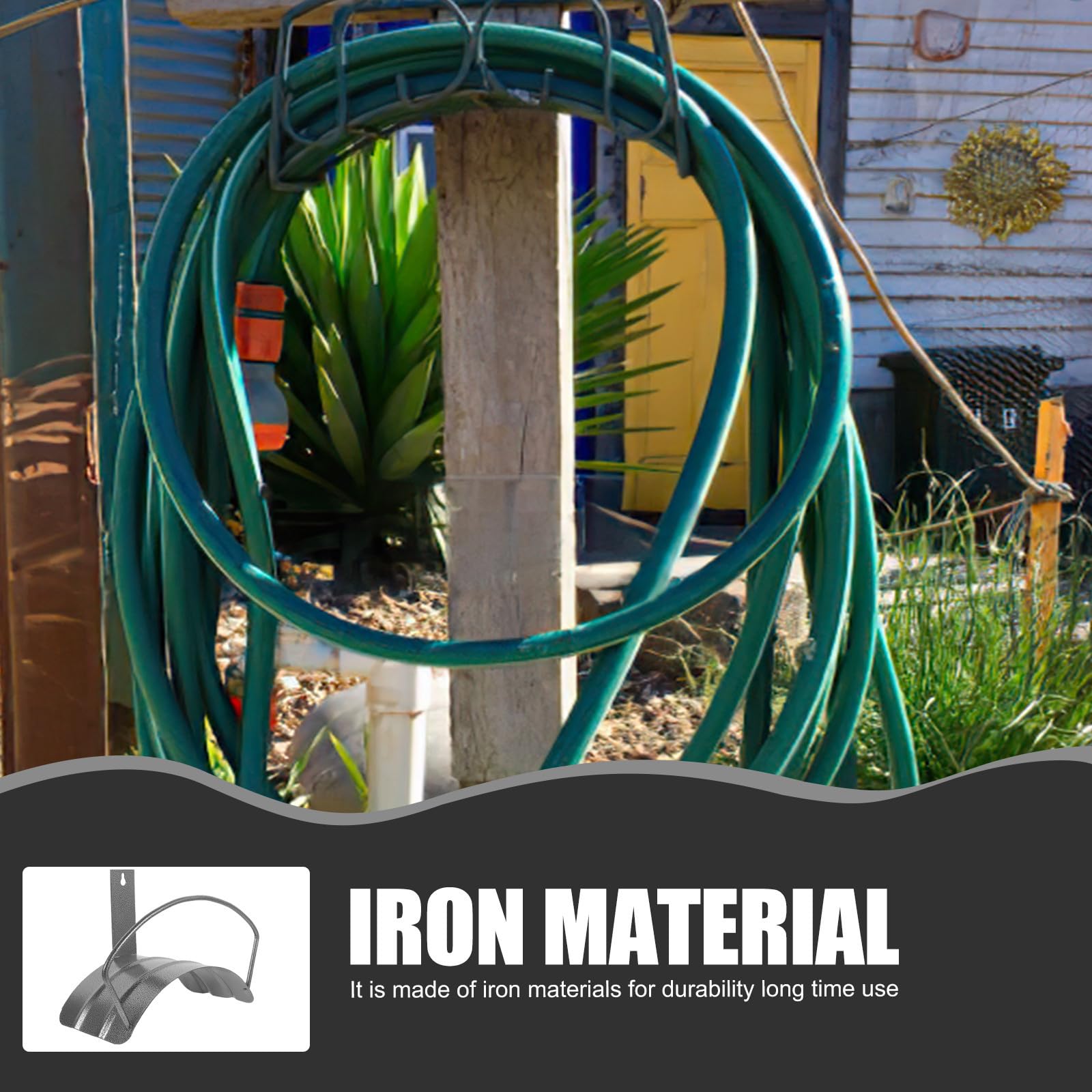 Alipis Support Mural Étagère de Rangement en Fer Robuste pour Tuyau D'arrosage Facile à Installer, pour Organiser Le Jardin et L'arrosage Extérieur