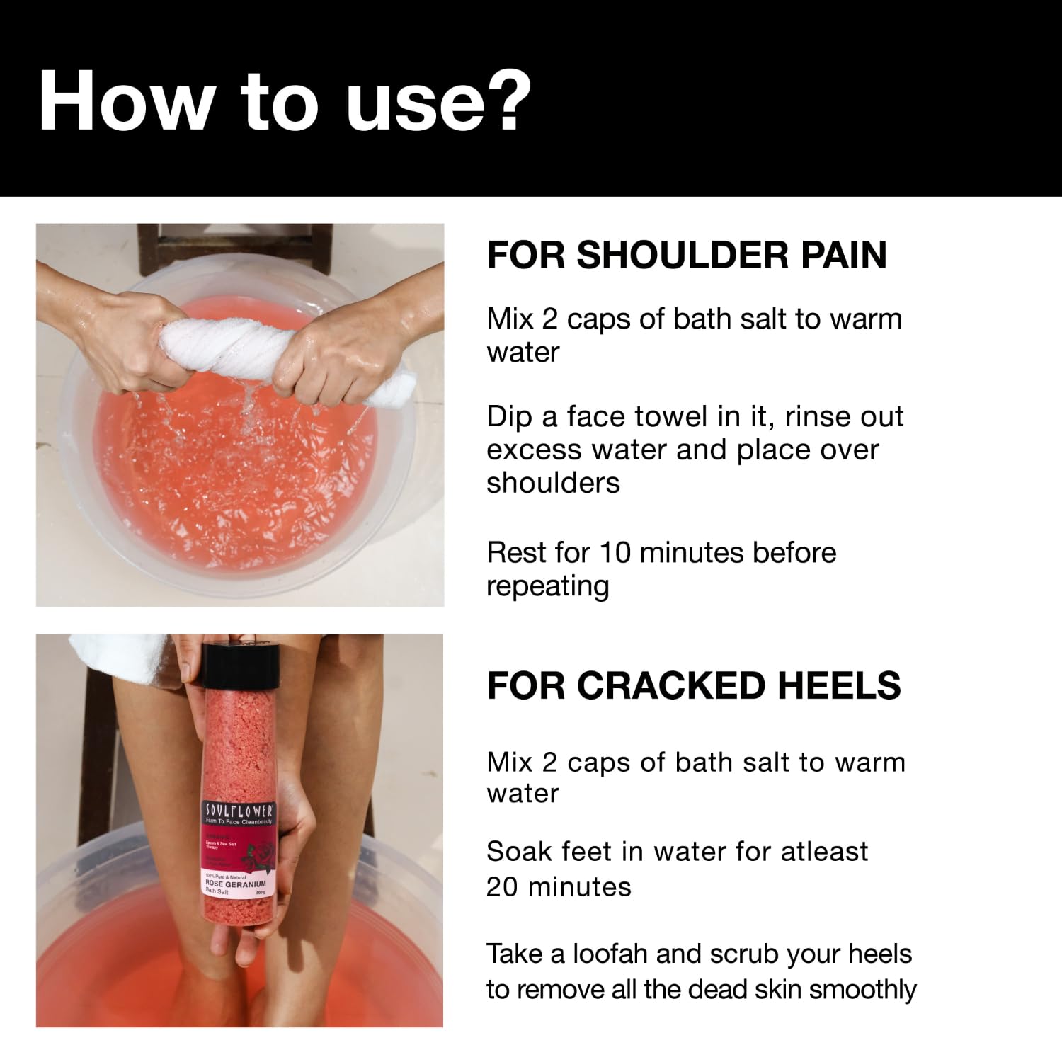 Soulflower Rose Geranium Bath Salt, 500g - Image 4 thumbnail