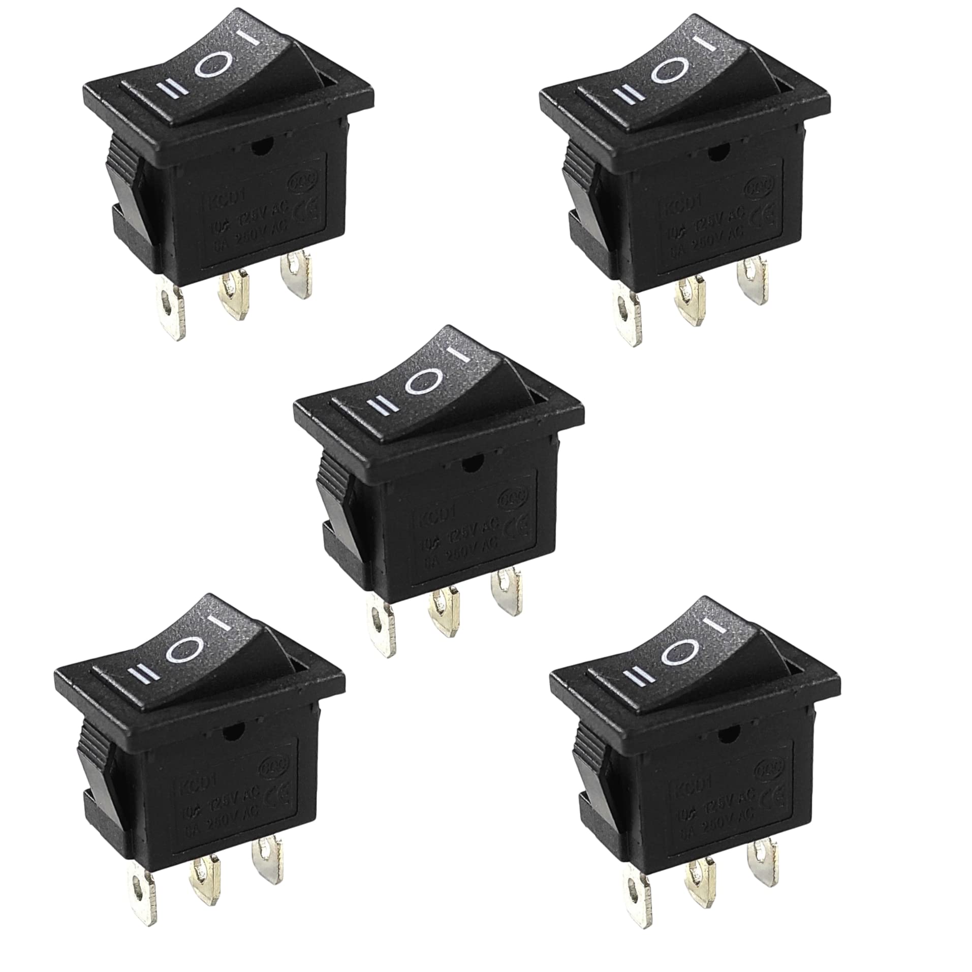 See full amazon price history chart for UNIVERSAL HUB� Pack of 5 SPST On/Off Mini Black 3 Pin Rocker Switches: AC 6A/250V, 10A/125V UNIVERSAL HUB� Pack of 5 SPST On/Off Mini Black 3 Pin Rocker Switches: AC 6A/250V, 10A/125V (B0BSTDMKPZ) Amazon Price History, Amazon Price Tracker