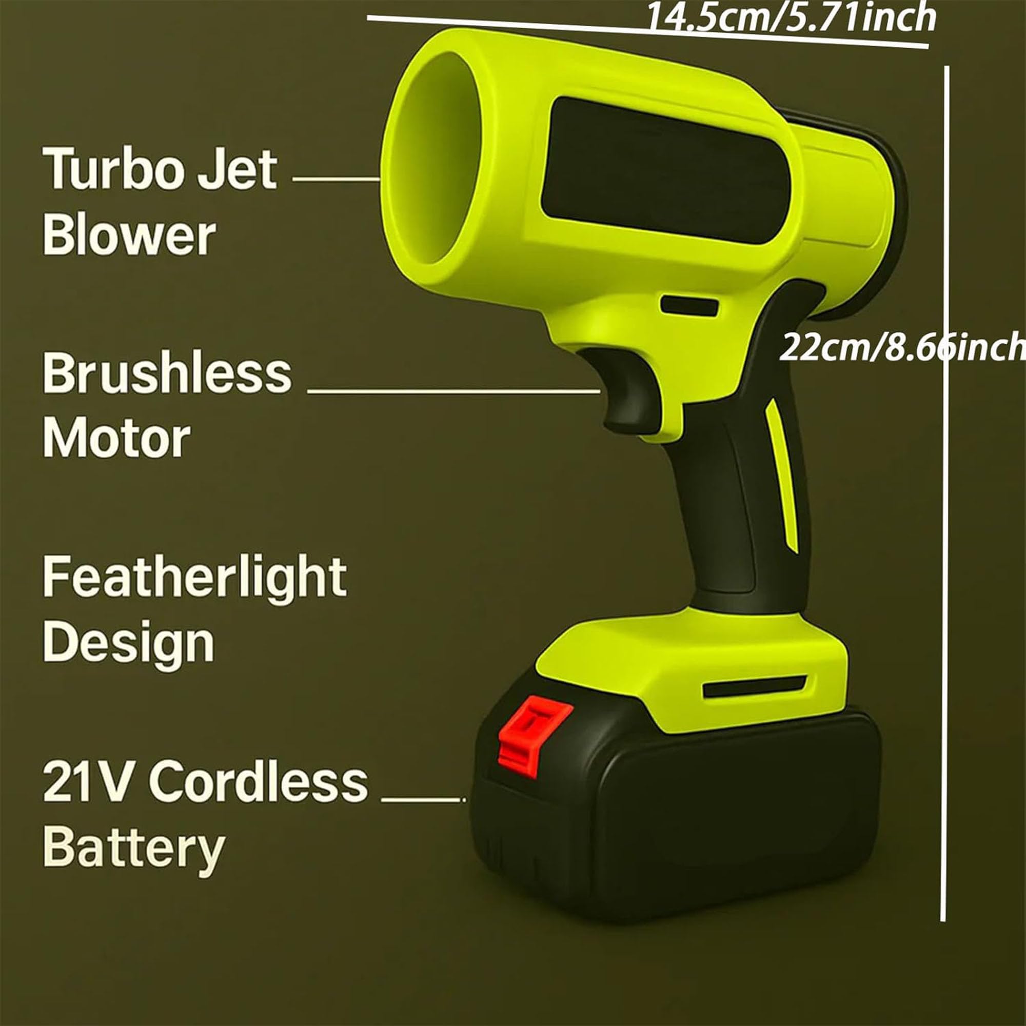 Przenośne ręczne dmuchawy, bezprzewodowa dmuchawa do liści z 2 akumulatorami, mini dmuchawy Turbo Jet 2.0, odkurzacz o dużej mocy do czyszczenia podwórka/patio/samochodu/trawnika