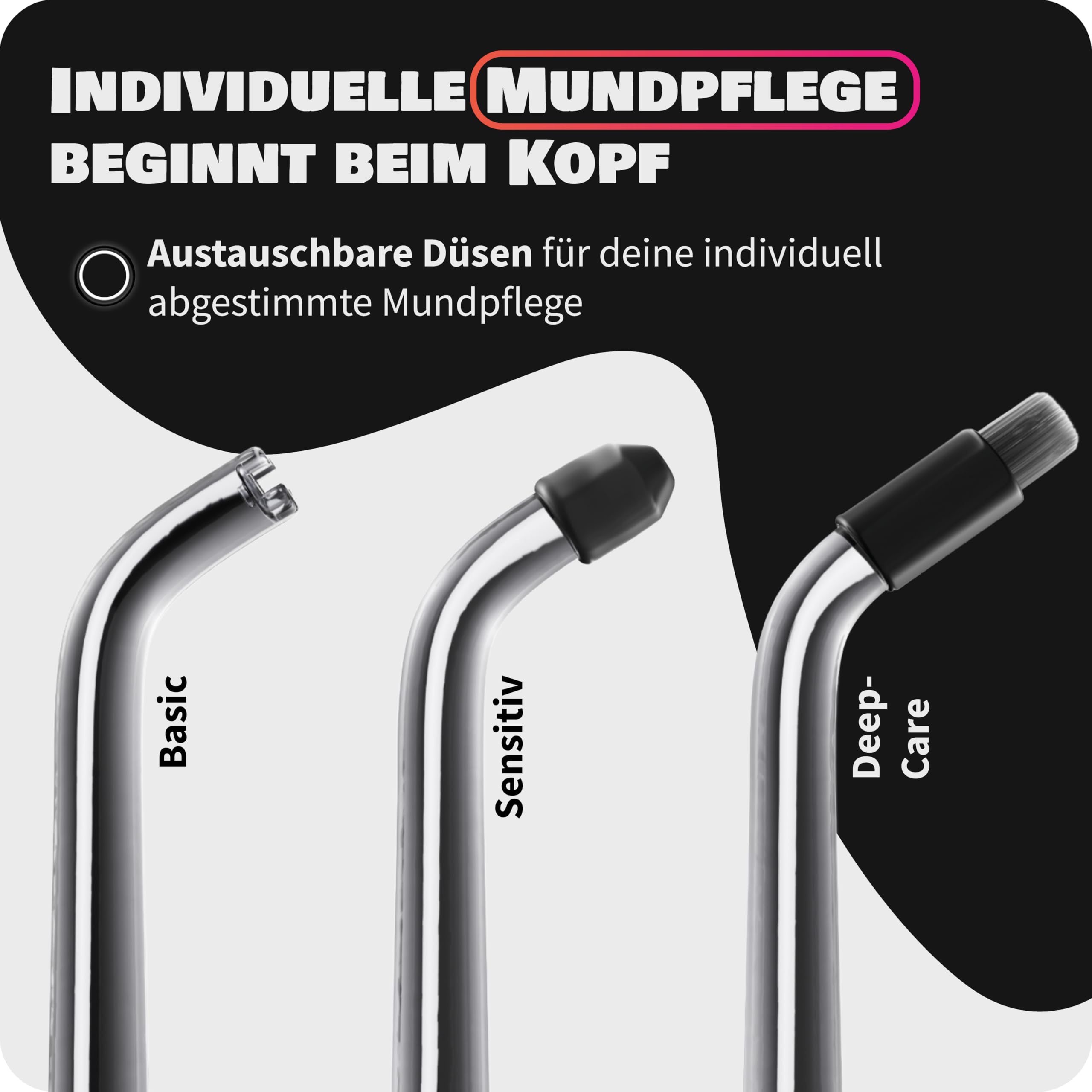 Zahnheld® Munddusche AQUADENT A2 | Kabellos | Für unterwegs und zu Hause | Water Flosser | Fördert eine effektive Reinigung der Zahnzwischenräume | 3 Programme | Effektive, elektrische Zahnreinigung & Mundhygiene, Zahndusche, Mundspülung für Zahnzwischenr