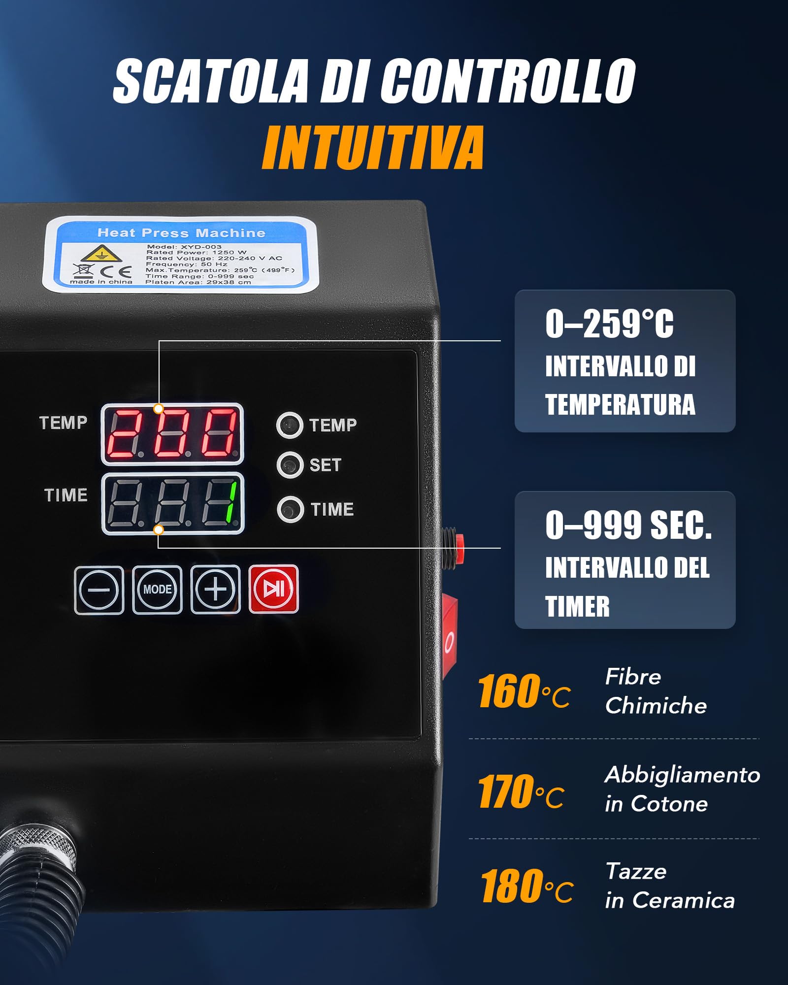 CREWORKS 8 in 1 Pressa a Caldo 30 x 38 cm Pressa Caldo per Magliette Termopressa Macchina per Sublimazione Trasferimento Stampante Pressa di Calore per T-Shirt Cappelli e Tazze