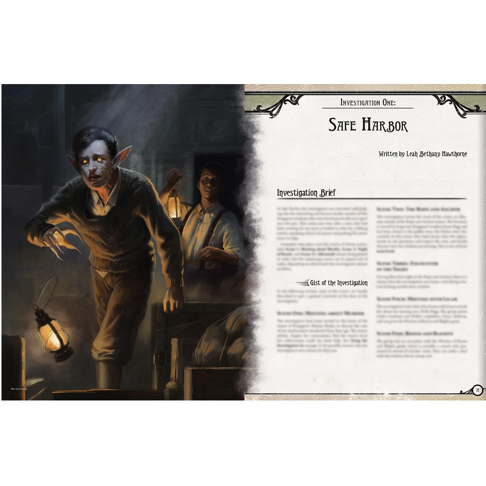 Asmodee Arkham Horror The Roleplaying Game Kingsport Mysteries Adventure Book - 3 scenari della campagna, 2 mappe poster bifacciali, gioco di ruolo coinvolgente, età 14+, 2-6 giocatori, 1+ ora di