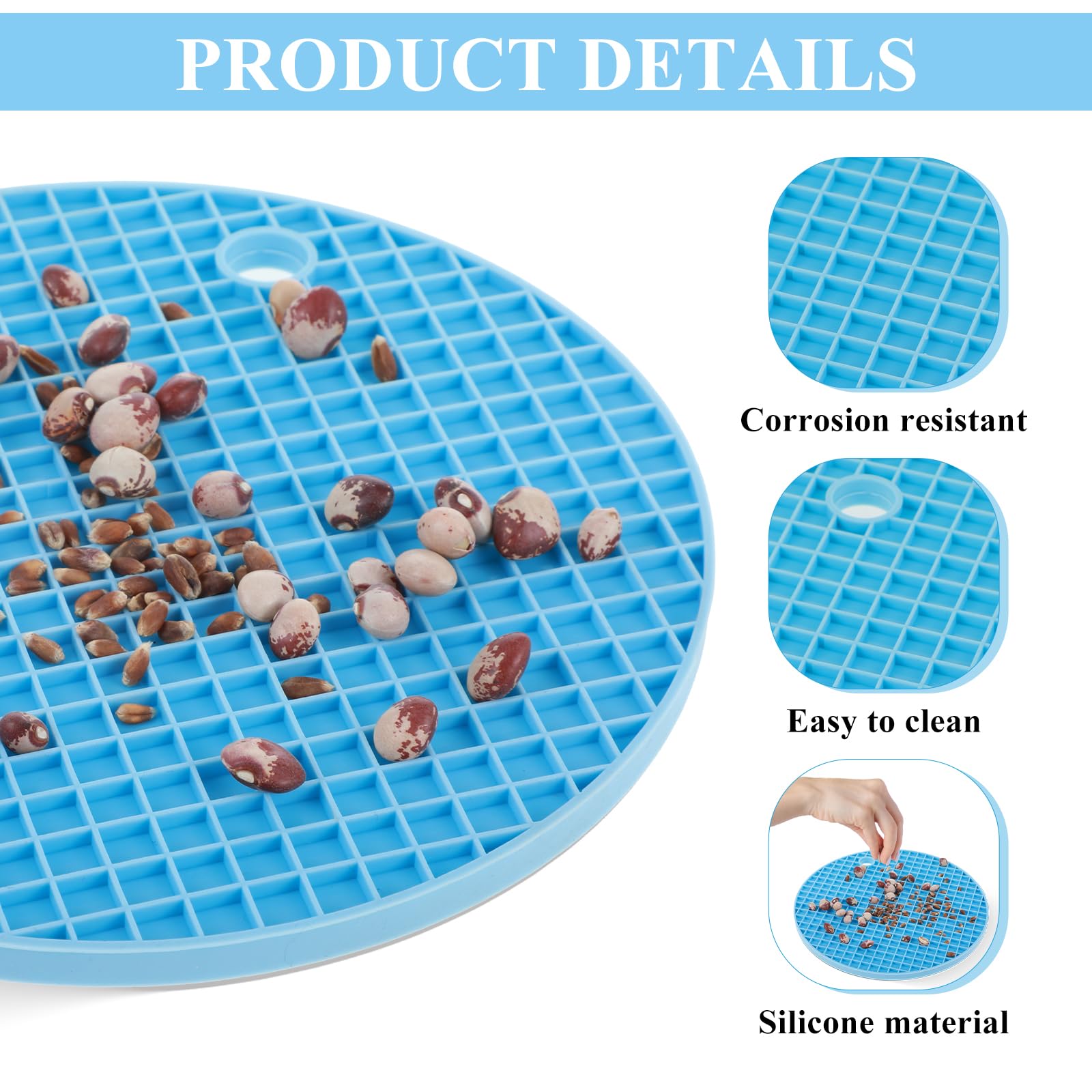 2Pcs Foraging Mats for Cockatiel, Bird Slow Feeder Mats, Interactive Foraging Mat for Parakeets, Cockatiels and Small Birds (Green/Light Blue) - image 3