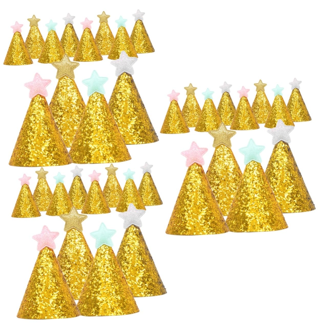 Vaguelly 3er-set Geburtstagsparty-hüte für Kinder Glänzendes Stern-design und Bequem für Den Langfristigen Gebrauch 12 Stück X 3