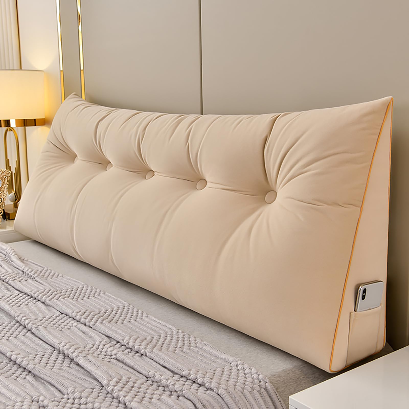 WYZCHDM Reading cushion, Back cushion bed with removable cover, Triangle headboard cushion, Wedge bed sofa cushion, Triangular headboard cushion, Wedge lumbar cushion, For day bed, Tatami bed