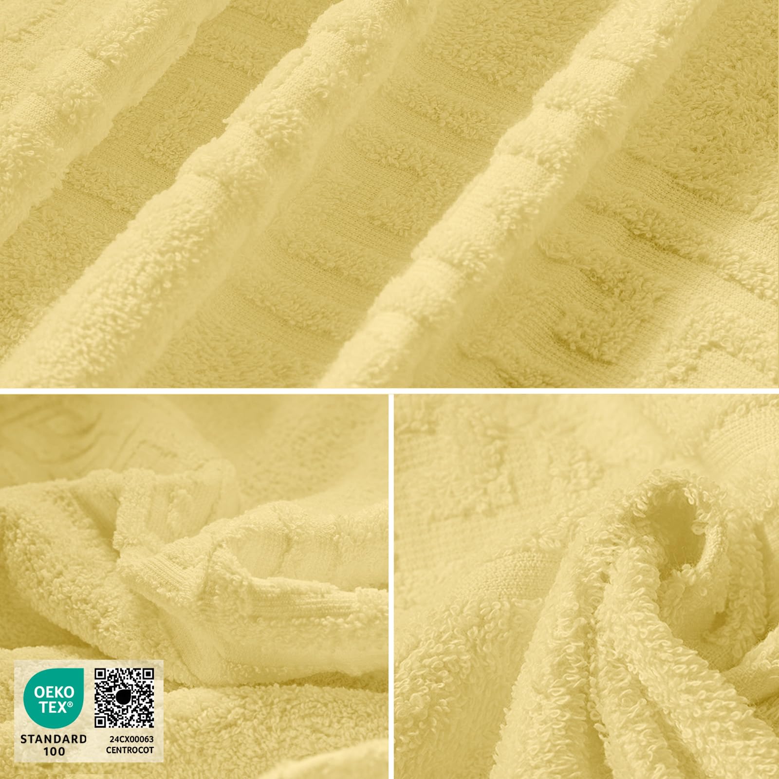 nice homeit Set 2 Asciugamano da Bagno grandi 100x150 cm – Extra Large Telo Bagno in 100% Cotone Filato ad Anello – Extra Morbido e Assorbente. MADE IN ITALY (GIALLO)