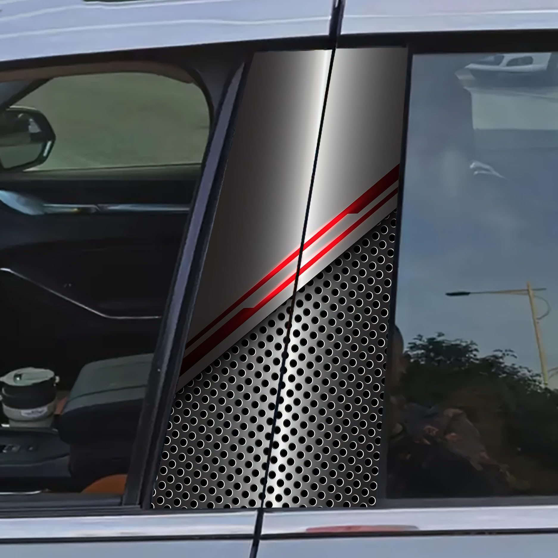 PIGUDAN 2 Pcs Car B-Pillar Stickers for Alfa Romeo Sportwagon Typ 159 ab Bj. 2006-2011, Door Window Column Trim Cover Side Door Moulding Protection Film Exterior Pillar Decals