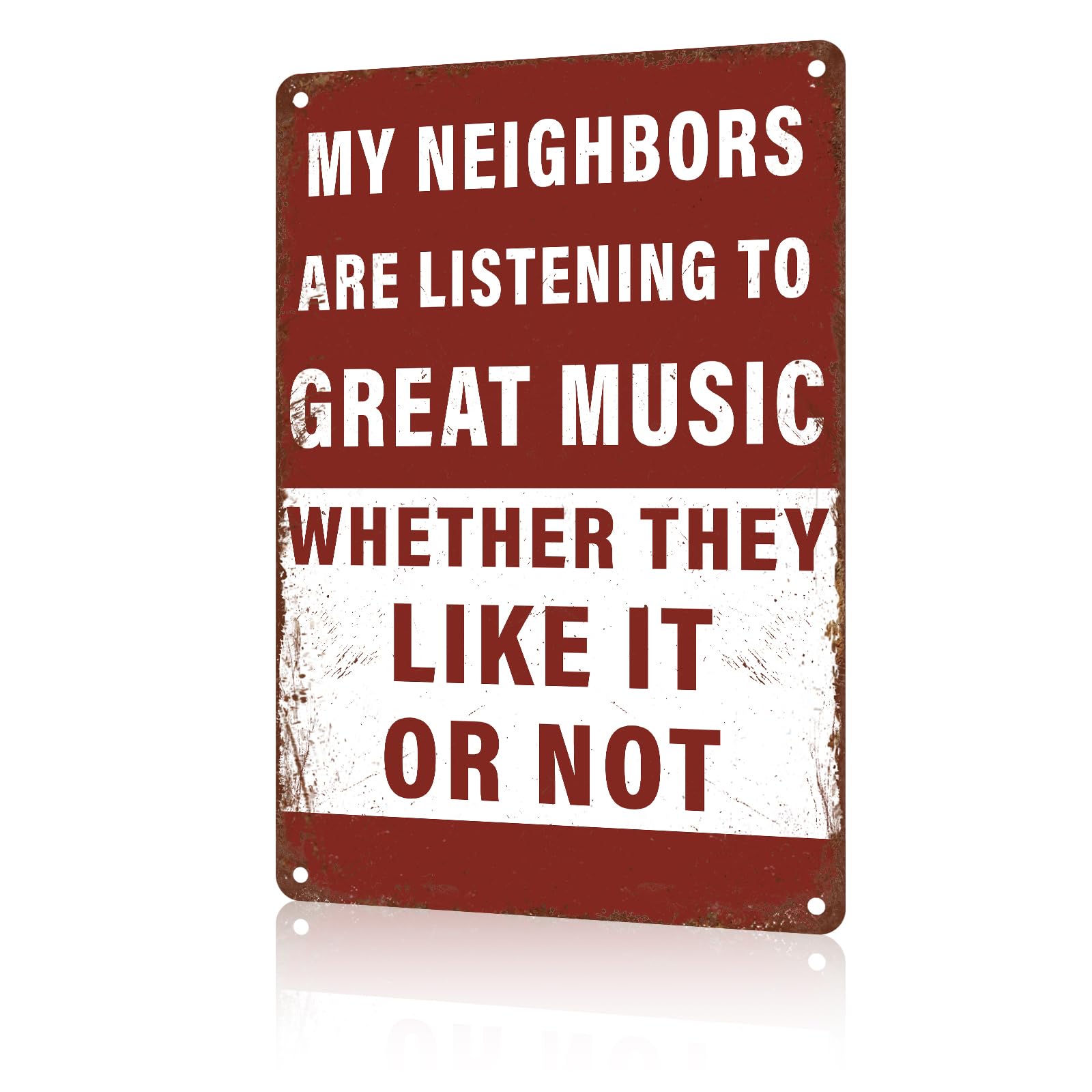 Anceky Aluminum Metal Signs Funny Vintage My Neighbors Are Listening To Great Music Metal Tin Sign for Home Kitchen Yard Decor Garden Outdoor 12×16 Inch