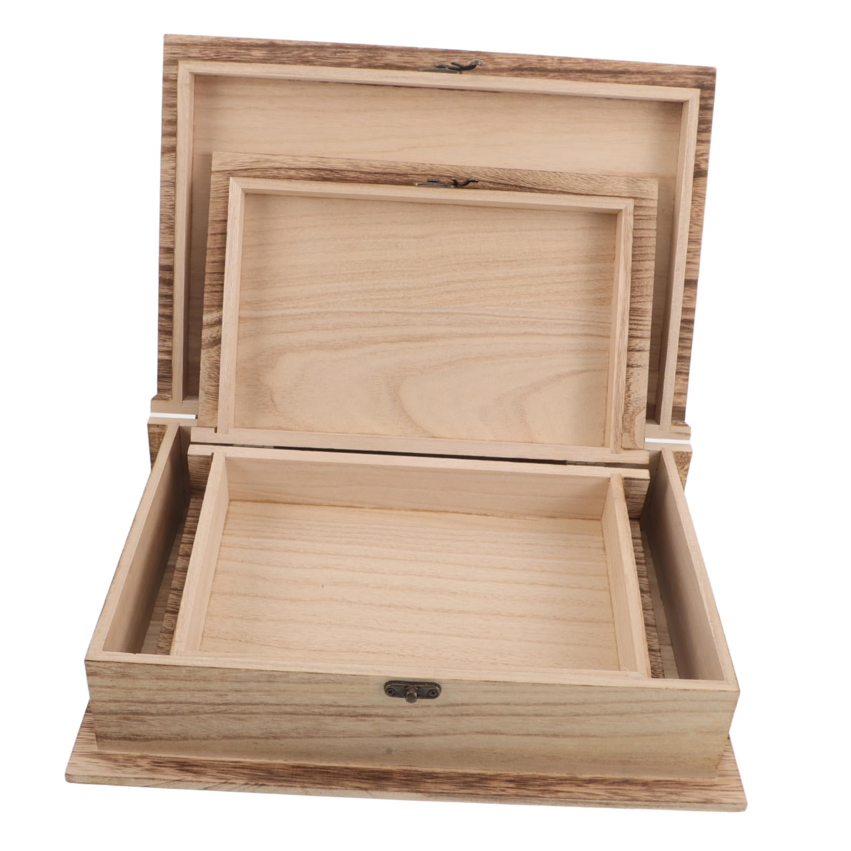PartyKindom 2 Piezas Caja de Madera para Guardar la Biblia Joyero de Madera Caja de Recuerdos con Tapa de Escritorio para Tarjetas Joyas Recuerdos Decorativa Dormitorio