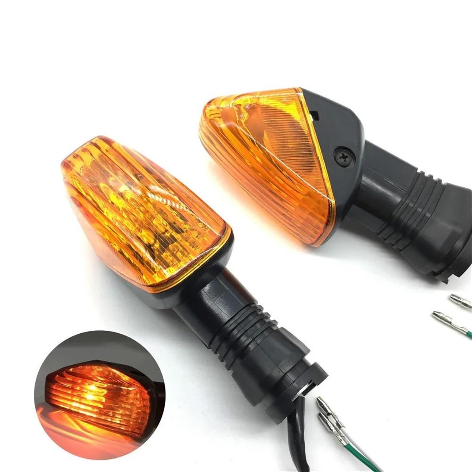 Luz Indicadora De Giro para Motocicleta, Luz Intermitente Delantera/Trasera para Kawasaki Z750S ZX-6R ZX-6RR KLE 500/650, para VERSYS KLR650(Ámbar)