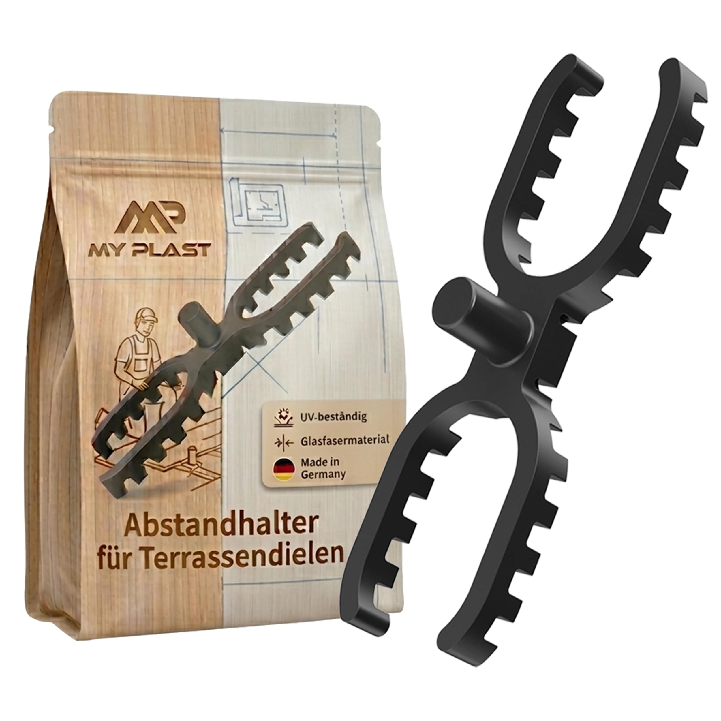 Espaceurs de lames de terrasse My Plast de 4 mm pour pose de bois et composite x200