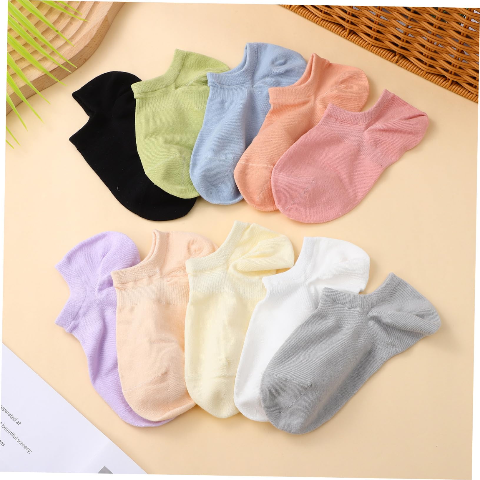 KOMBIUDA 12 pares Calcetines Tobilleros para Mujer Algodón Transpirable Antideslizante Absorbente de Sudor para Running y Uso Casual