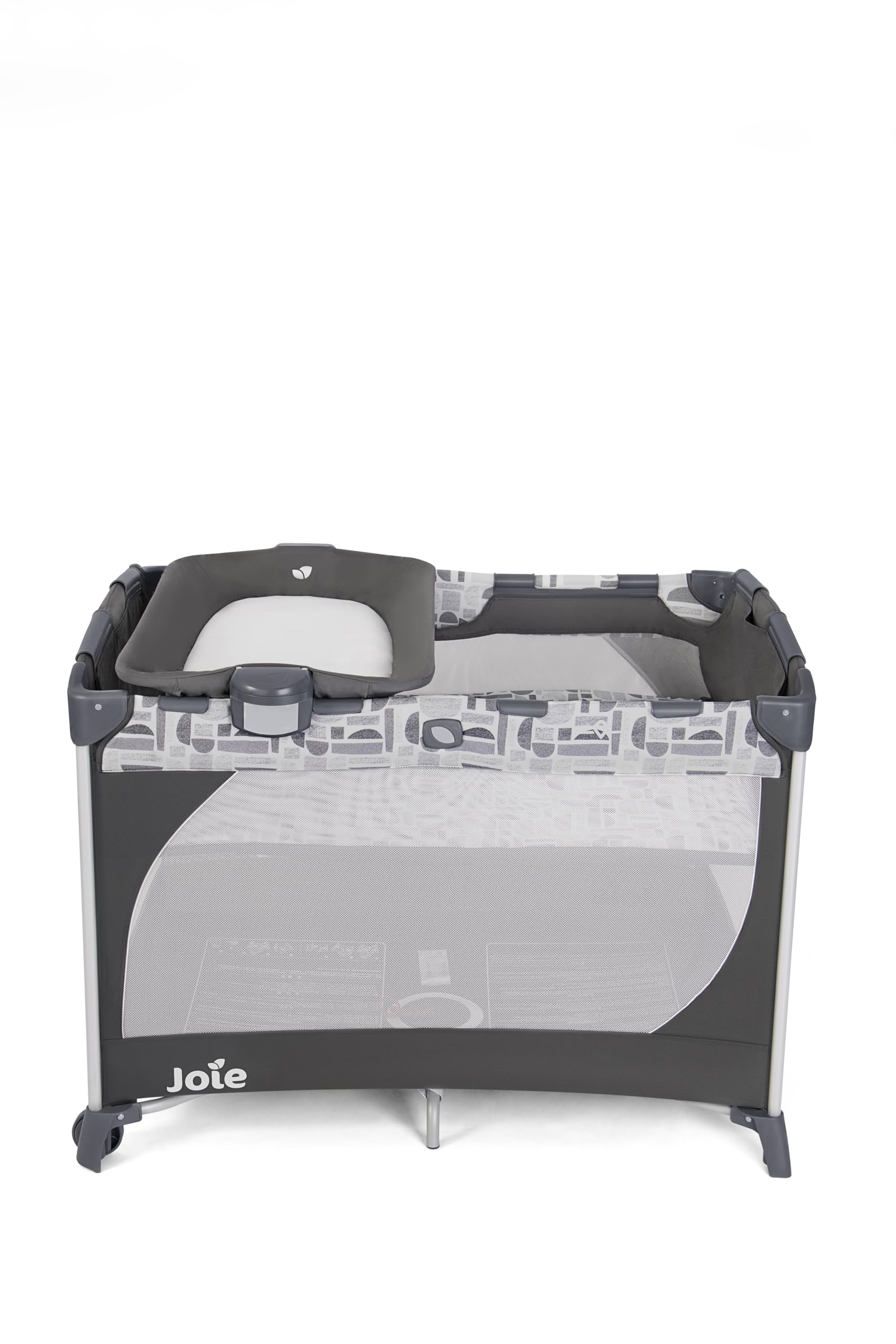 Joie commuter™ change Reisebett, mit Wickelaufsatz, kompakt faltbar, herausnehmbare Liege & Matratze, mit Tragetasche, Geburt bis 3 Jahre (1–15 kg) (Logan)